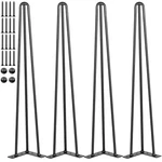 Uimoso Hairpin Table Legs 16IN 40IN Coffee Metal 3 Rods Set. Fixed Price $26.99.