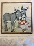 Kellie Montana Donkey Art Print With Wooden Frame 16.5 X Inches. Fixed Price $32.99.