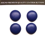 Blue Genuine Leather Covered Buttons, 4 Made Usa 21MM Metal Loop. Fixed Price $13.45.