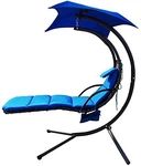 Balancefrom Hanging Curved Chaise Lounge Swing Chair Cushion Pillow - Blue. Fixed Price $164.09.