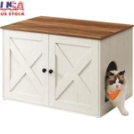 Cat Litter Box Enclosure Furniture W/ Barn Doors Private Space Stylish Design Us. Fixed Price $86.75.