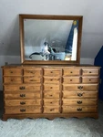 Vintage Sprague & Carleton Colonial Style Solid Rock Maple Dresser Mirror Set. Fixed Price $775.00.