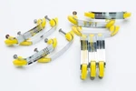 HD2 One Pair C. 1930S Art Deco Hardware Drawer Pulls Chrome And Lemon Yellow!. Fixed Price $35.00.