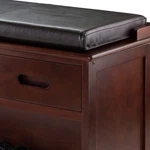 Winsome Boris 36" Transitional Faux Leather Bench Seat Cushion Espresso. Fixed Price $57.28.