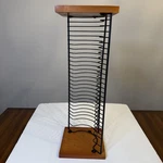 Vintage Wood & Wire Tower Rack Stand Holds 30 Cds 18 Tall Media Storage. Fixed Price $29.99.
