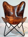 Authentic Leather Butterfly Chair Handmade Vintage Accent Furniture. Fixed Price $154.82.