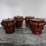 4 Lrg Wooden Furniture Feet Brown Mahogany Finish Ottoman Couch Sofa Legs As. Fixed Price $58.15.