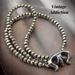 Sterling Silver Navajo Bench Bead Naja Pendant Necklace Southwest Native Squash. Fixed Price $198.00.