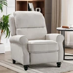Ebello Pushback Recliner Chair, Single Sofa W/ Padded Seat Solid Wood Legs. Fixed Price $197.99.