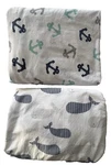 2 Fitted Crib Toddler Sheet Wendy Bellissimo Anchors Whales Nursery Bedding Baby. Fixed Price $22.87.