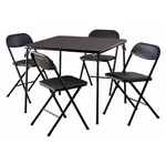 Cosco 5-PIECE Folding Set With Card Table And 4 Vinyl Padded Chairs, Black. Fixed Price $89.99.