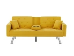Aukfa 76" Square Arm Futon Convertible Sofa Bed For Home Office, 2 Cup Holder,. Fixed Price $449.99.