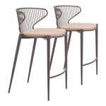 Zuo Modern Silues Counter Stool Set Of 2, Taupe/brown - 110823. Fixed Price $489.99.