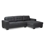 Baxton Studio Langley Dark Grey Sectional Sofa With Right Facing Chaise. Fixed Price $916.99.