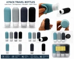 Tsa Approved Silicone Travel Bottles Set Leak Proof Refillable Containers 4 Pack. Fixed Price $12.99.