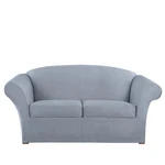 Surefit Ultimate Stretch Suede 3 Piece Box Loveseat Slipcover In Pacific Blue. Fixed Price $50.00.