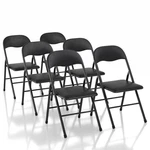 Folding Chairs 6 Pack Metal Portable With Soft Pu Padded Seats For Home/offic.... Fixed Price $161.90.