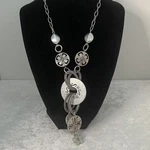 Statement Necklace Celtic Floral Disc Silver Tone Gauge Wire Chain Southwestern. Fixed Price $17.01.