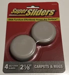 Super Sliders 4 Pcs Self-stick Furniture 2-1/8 For Carpeted Surfaces. Fixed Price $10.95.