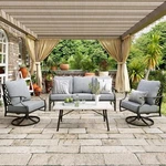 5 Seats Patio Furniture Outdoor Conversation Sets Sofa Chairs For Grey. Fixed Price $899.99.
