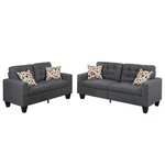 Poundex Furniture 2 Piece Fabric Sofa Loveseat Set In Blue Gray Color. Fixed Price $624.42.
