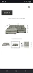 Ashley Furniture Gray Jumbo Cord Sectional Sofa With Chaise, Plush, 38X102X70 In. Fixed Price $700.00.