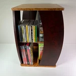 Vtg Atlantic Wood Media Cd/dvd/vhs Movie Video Game Rack Organizer Shelf Storage. Fixed Price $129.95.