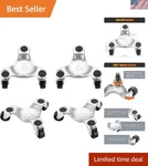 Durable 3 Wheel Furniture Movers 4 Pack Steel Dollies With Anti-slip Pads. Fixed Price $33.98.