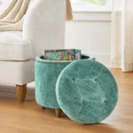 Harper Round Velvet Storage Ottoman, Jade, 17.72 In Furniture That's Great For. Fixed Price $143.75.