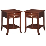 Home Square End Table Espresso Mahogany Wood Finish - Set Of 2. Fixed Price $295.48.