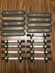 Lot Of 9 Brass Amerock Cabinet Pull /handles & Backplates 744-1 No Screws. Fixed Price $16.00.