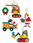 Merry Stockings North Pole Construction Crew Felt Applique Ornament Kit. Fixed Price $29.95.