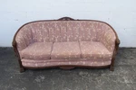 Victorian Early 1900S Hand Carved Lion Head Claw Feet Large Sofa Couch 4020. Fixed Price $1795.00.