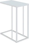 Stella C-shaped Glass & Metal Sofa Side Table Space-saving Design White/chro. Fixed Price $99.99.