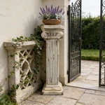 Large Antique Roman Greek Column 38.18''H Pedestal Plant Stand Sculpture. Fixed Price $183.00.
