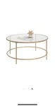 ***brand New Satin Gold/glass Round Coffee Table!*** Target 2021. Fixed Price $100.00.