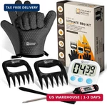 Ultimate 5-PIECE Bbq Gift Kit Smoker Gloves, Meat Claws, Instant-read Thermome. Fixed Price $56.86.