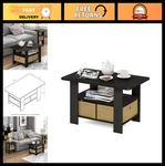 Stylish Espresso Coffee Table With Storage Bins, Modern Living Room Furniture. Fixed Price $96.99.