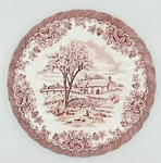 Vintage Queen's "brook Pink" Queens Transferware Plates - Set Of 5. Fixed Price $62.00.