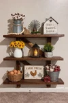 Handcrafted Wooden Wall Mounted Shelving Unit 3 Shelves Brown Matte Farmhouse. Fixed Price $53.50.