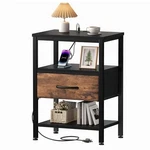 Small With Charging Station Fabric Drawer-nightstand Shelf. Fixed Price $42.31.