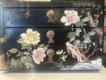 Vintage Oriental 3 Drawer Cabinet Jewelry Box Flowers Birds. Fixed Price $250.00.