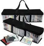 Evelots Pack Cd Storage Bags, Clear Pvc Plastic-holds 96 Set Of 2, Black. Fixed Price $19.99.