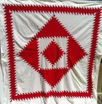 Antique Sawtooth Diamond Square Quilt Top 72 By Inches Hand Sewn Crisp. Fixed Price $225.00.