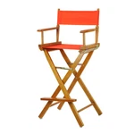Casual Home 30IN Directors Chair Honey Oak Frame With Orange Canvas Bar Height. Fixed Price $100.70.