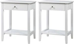 Stylish 2PCS White Nightstand Tables With Drawers & Shelves For Bedroom Storage. Fixed Price $166.99.