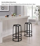Walker Edison 26" Metal And Wood Round Kitchen Bar Stool - Set Of Black. Fixed Price $74.99.