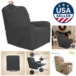 Soft Jacquard 4-PIECE Recliner Slipcover Stylish Dark Gray Furniture Protector. Fixed Price $83.99.