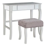 Linon Harper Wood Vanity & Padded Stool Set Front/side Mirrored Panels Silver. Fixed Price $190.57.
