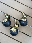 3 Vintage Mcm Noelting Faultless Furniture Chair Swivel Black Ball Casters 9C. Fixed Price $29.99.